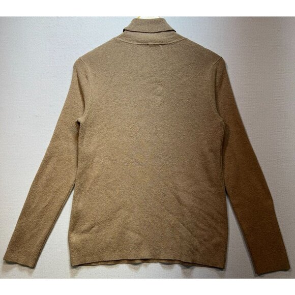 Chico's Women's Coolmax Turtleneck Pullover Sweater Knit Long Sleeve Size 1 Tan - Picture 2 of 11